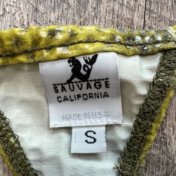 Sauvage Green Shiny Wrap Thong Bikini Set - Picture 6 of 15